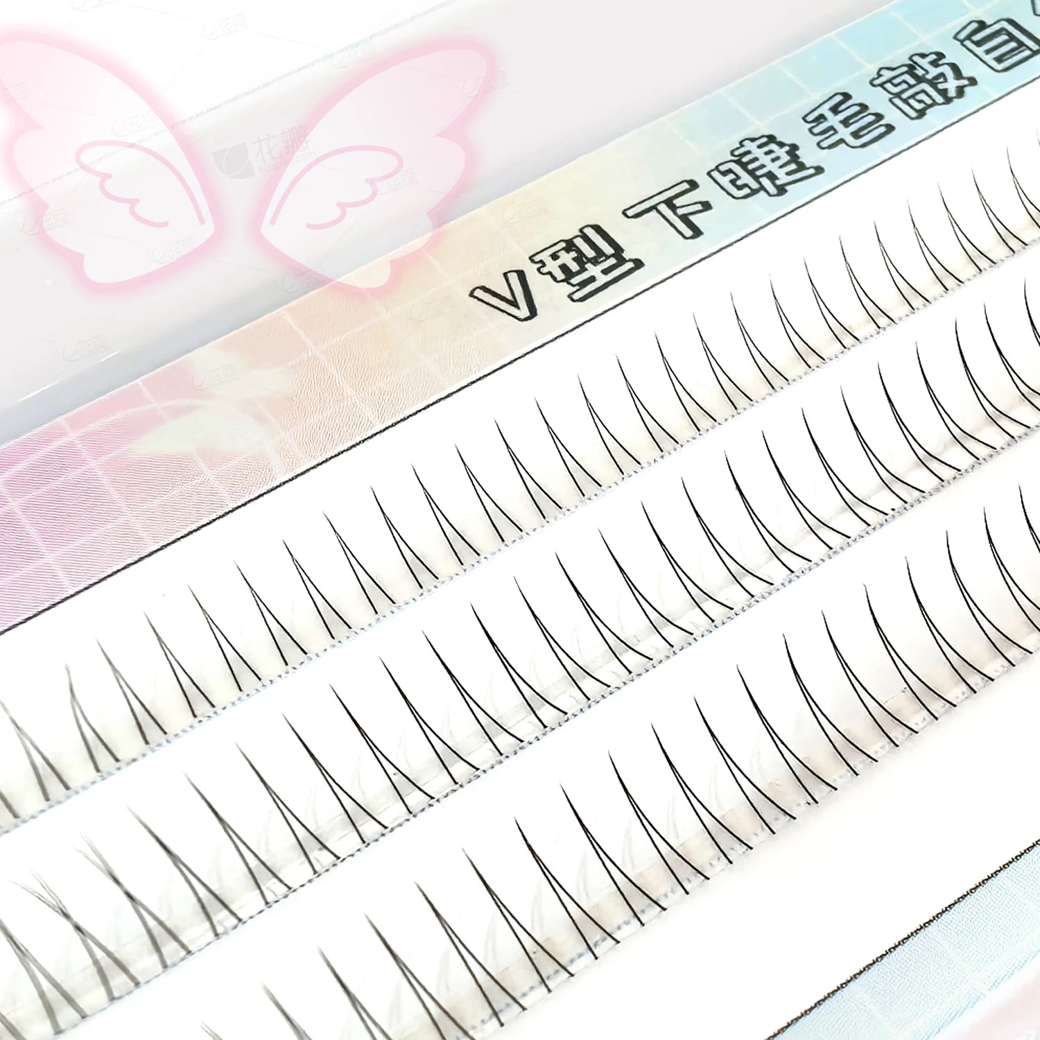 V-Shape Natural Lower Eyelash Clusters for Manga Eye Look - 5