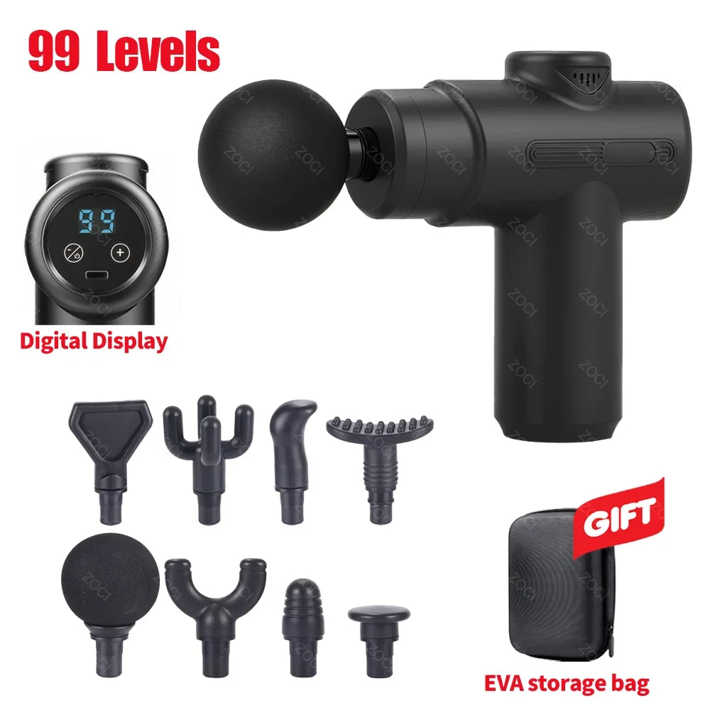 Portable 99-Level Deep Tissue Percussion Muscle Massage Gun - 18