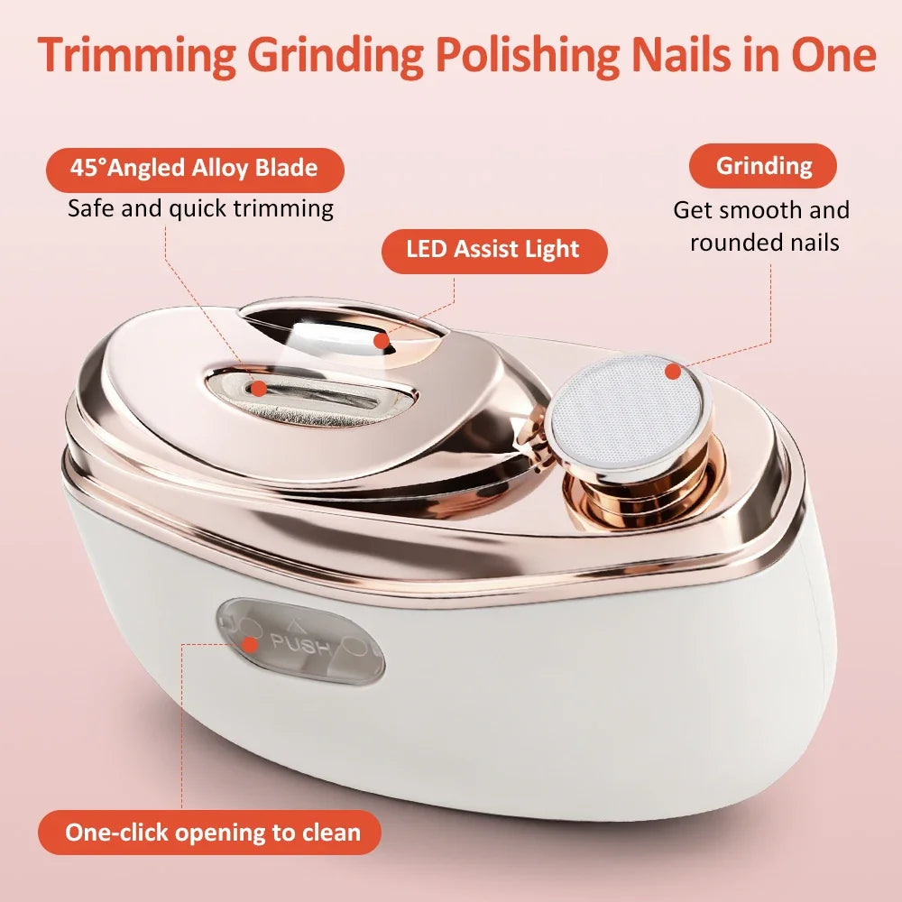 Electric Automatic Nail Clipper and Trimmer with LED Light - 5