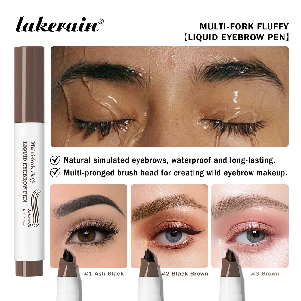Waterproof Multi-Fork Liquid Eyebrow Pen for Natural Brows - 1
