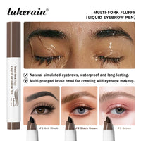 Waterproof Multi-Fork Liquid Eyebrow Pen for Natural Brows