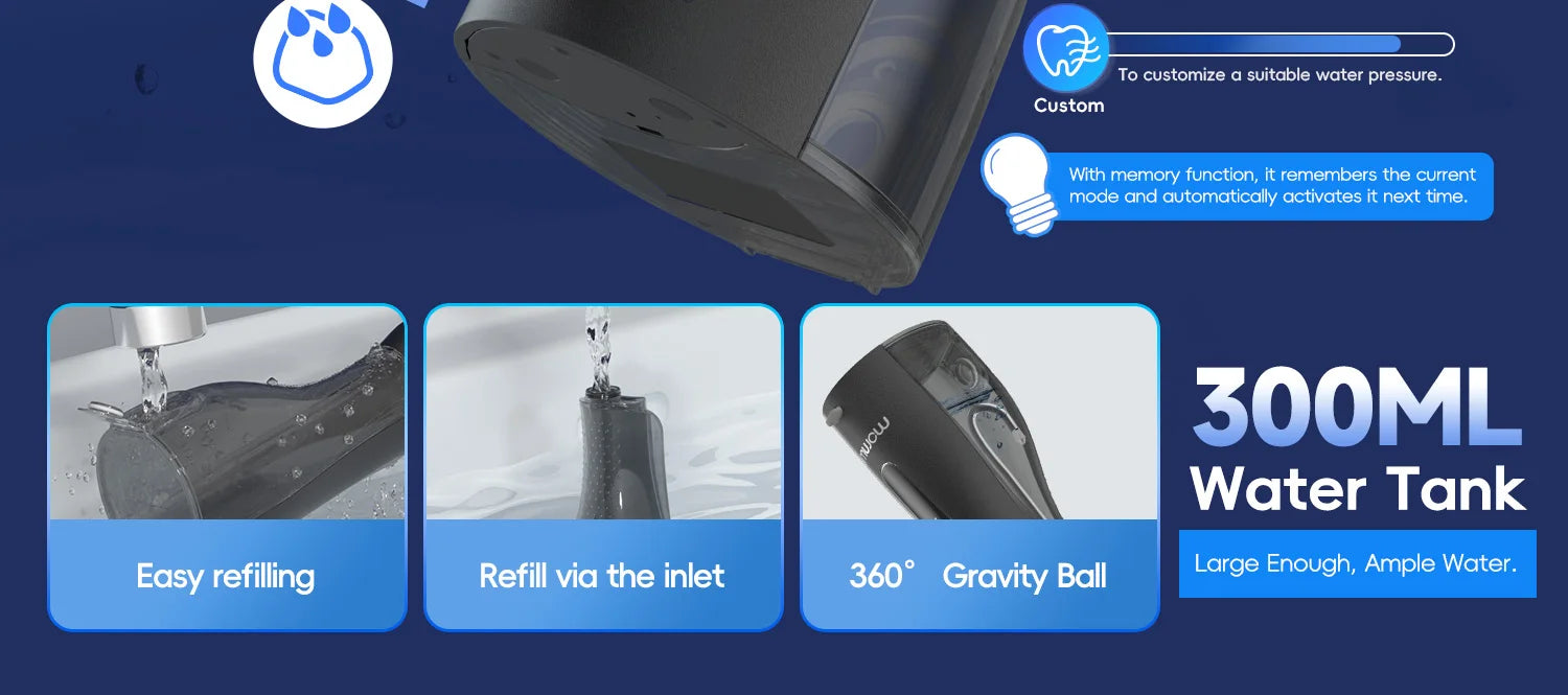 Portable Cordless Water Flosser for Deep Teeth & Gum Cleaning - 12