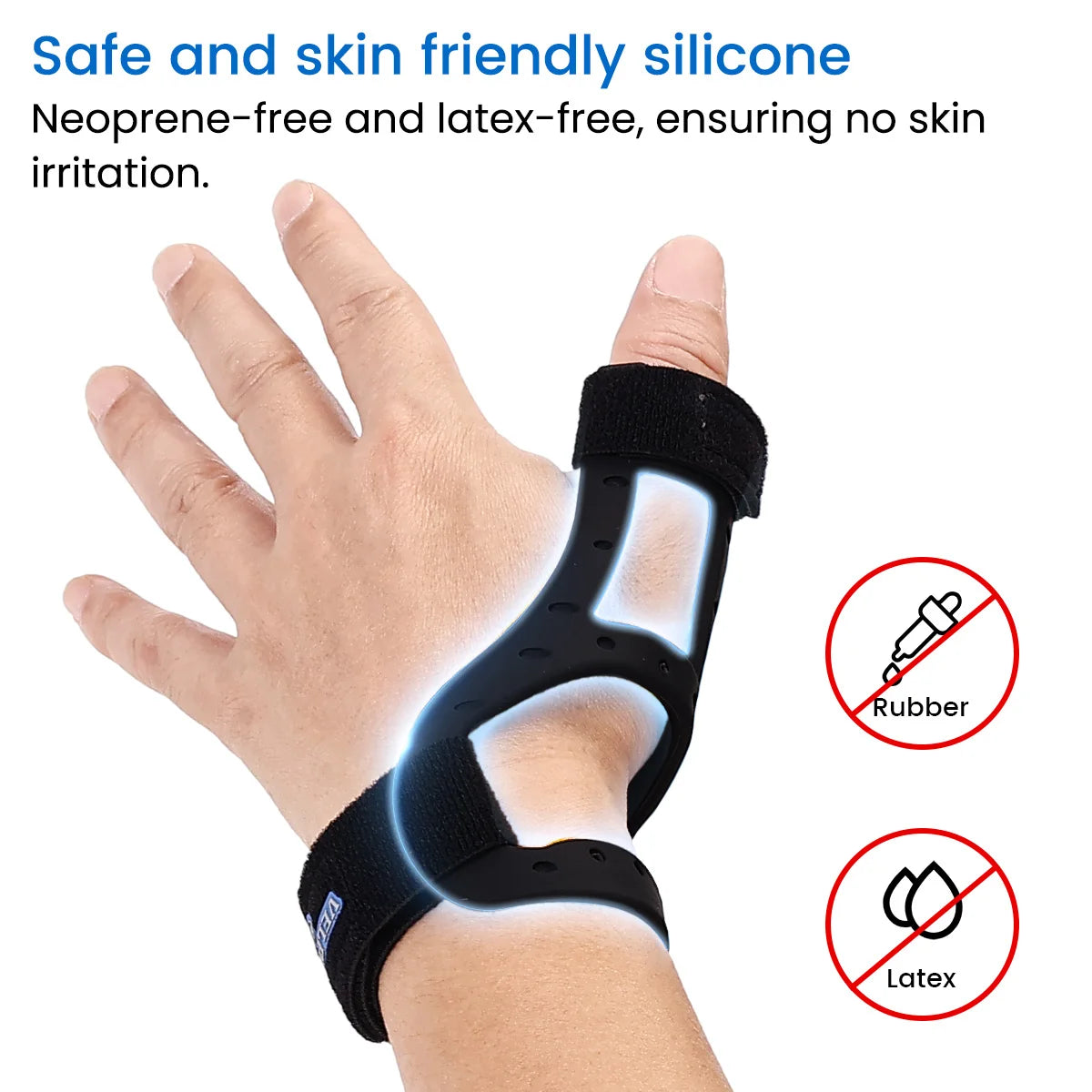 Adjustable Waterproof Silicone Thumb Splint for Pain Relief - 12