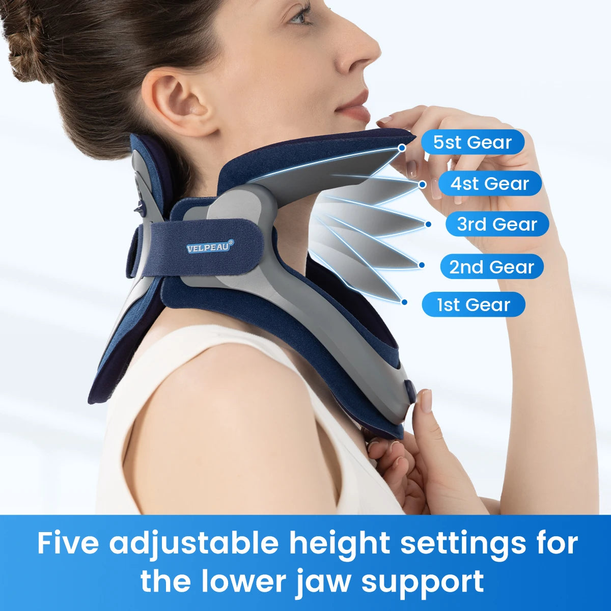 Adjustable Cervical Neck Traction Collar for Pain Relief - 9