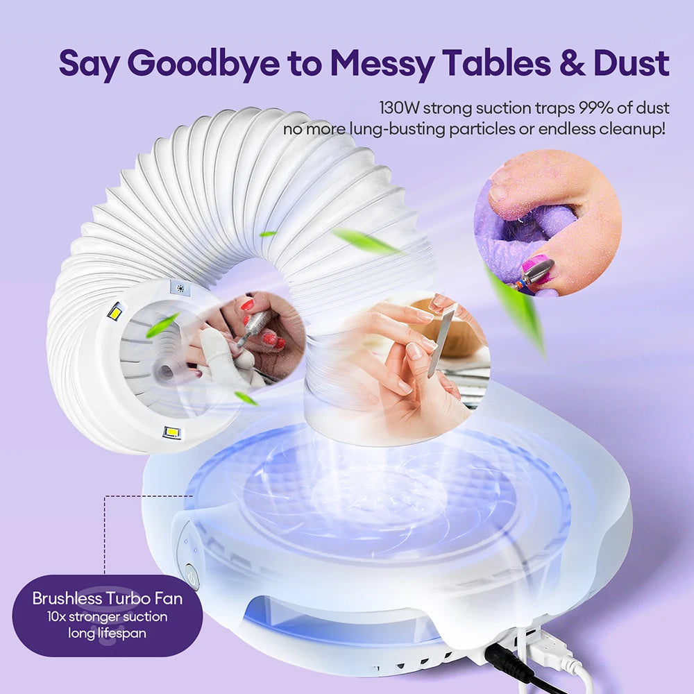 Powerful 130W Nail Dust Collector Vacuum - 10