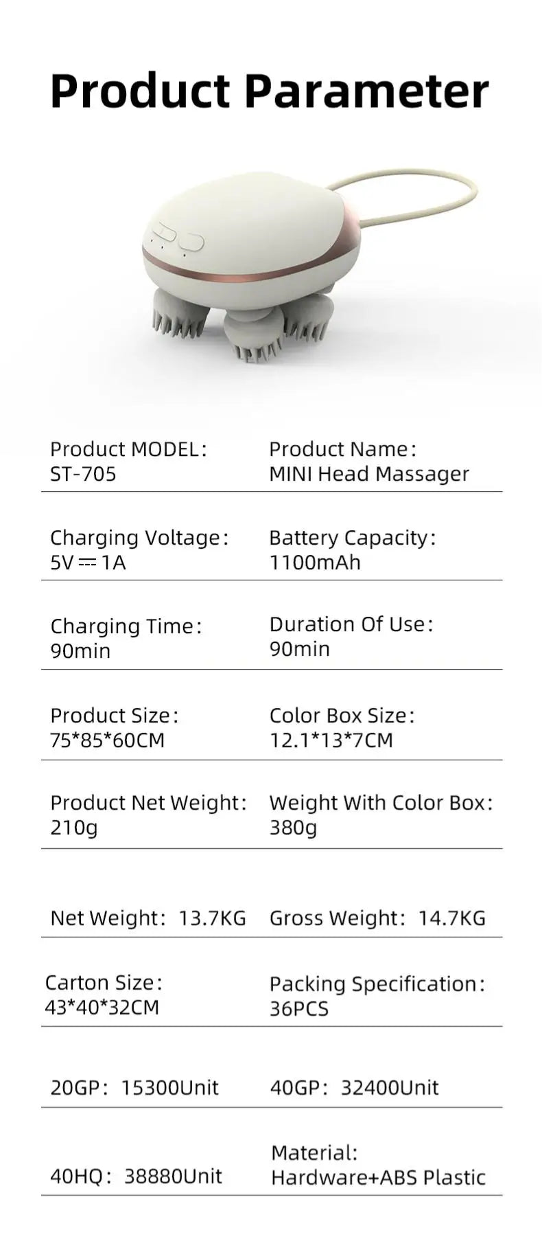 Cordless Electric Scalp and Body Massager - 14