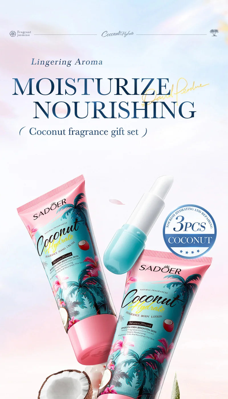 Coconut Fragrance Moisturizing Body Care Set - 8