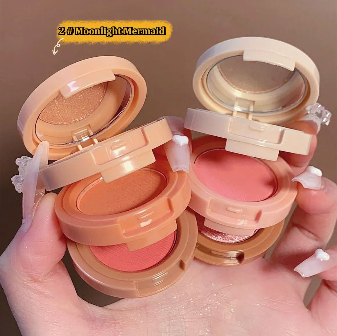 3-in-1 Stackable Blush and Highlighter Palette - 8