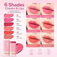 3-in-1 Cream Blush Stick for Cheeks, Lips, and Eyes