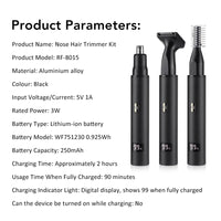 3-in-1 Electric Nose, Ear, and Eyebrow Grooming Trimmer