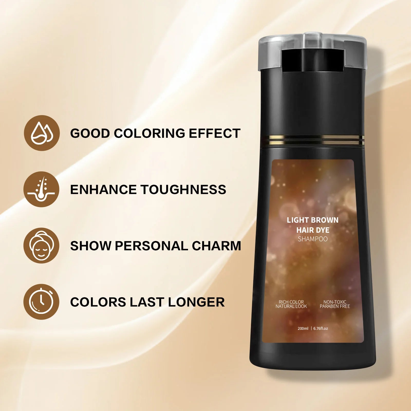 Instant Light Brown Hair Dye Shampoo for Gray Coverage - 13