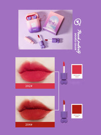 Velvet Matte Liquid Lipstick Set in Portable Charging Case