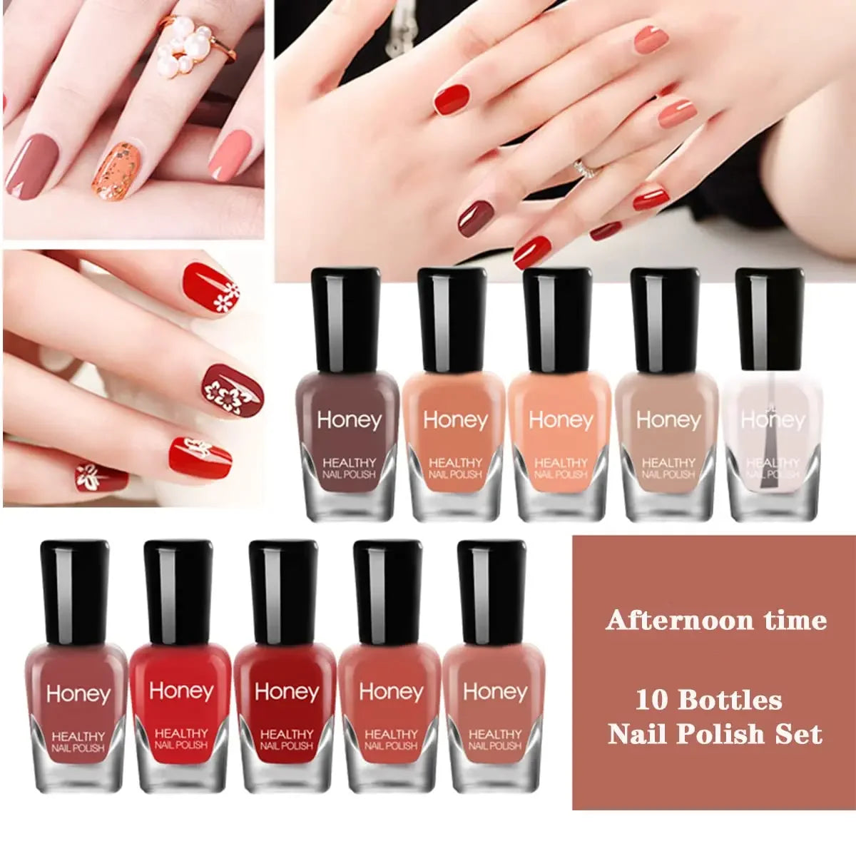 10-Piece Quick-Dry Peelable Nail Polish Set - 24
