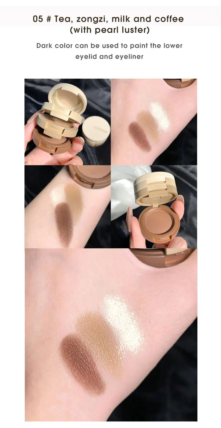 Tri-Color Stackable Eyeshadow Palette for Effortless Eye Makeup - 15