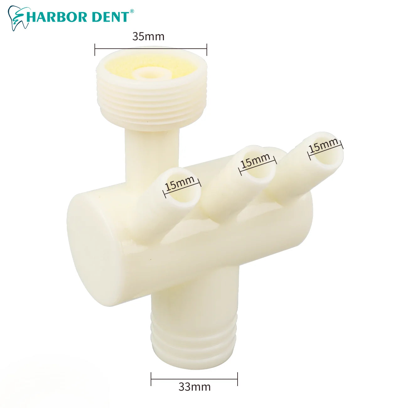 Dental Chair Three-Way Drain Pipe Adapter - 6