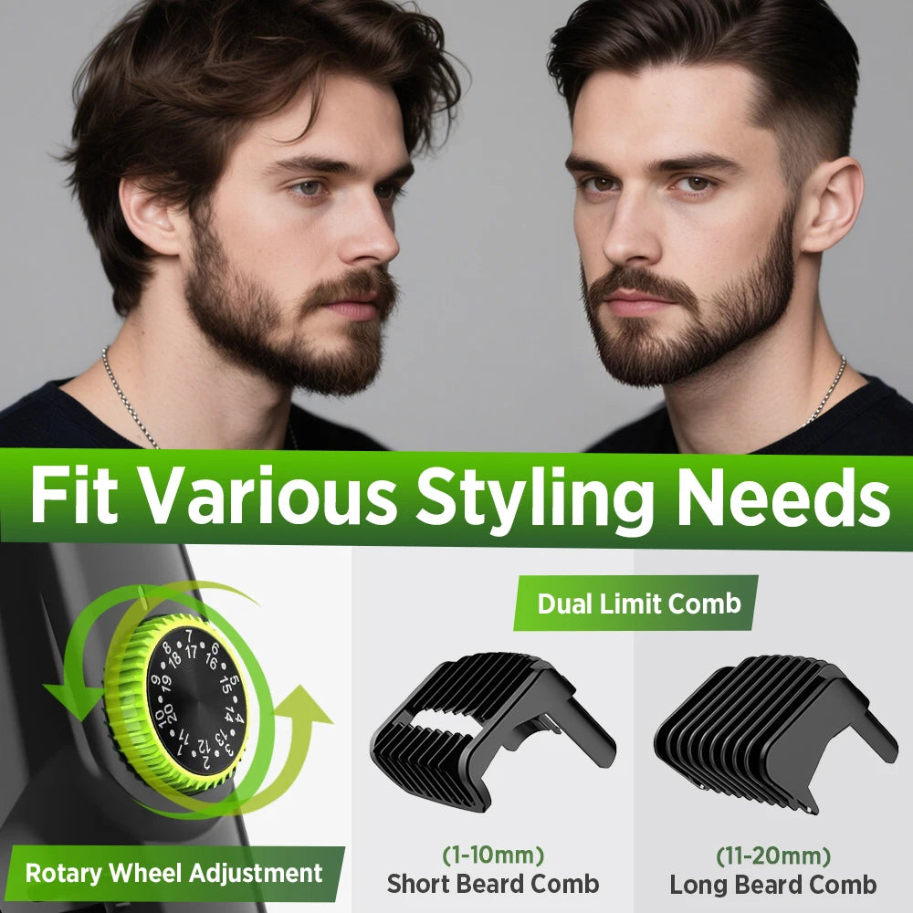 Cordless Vacuum Beard Trimmer with Precision Length Control - 5