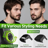 Cordless Vacuum Beard Trimmer with Precision Length Control
