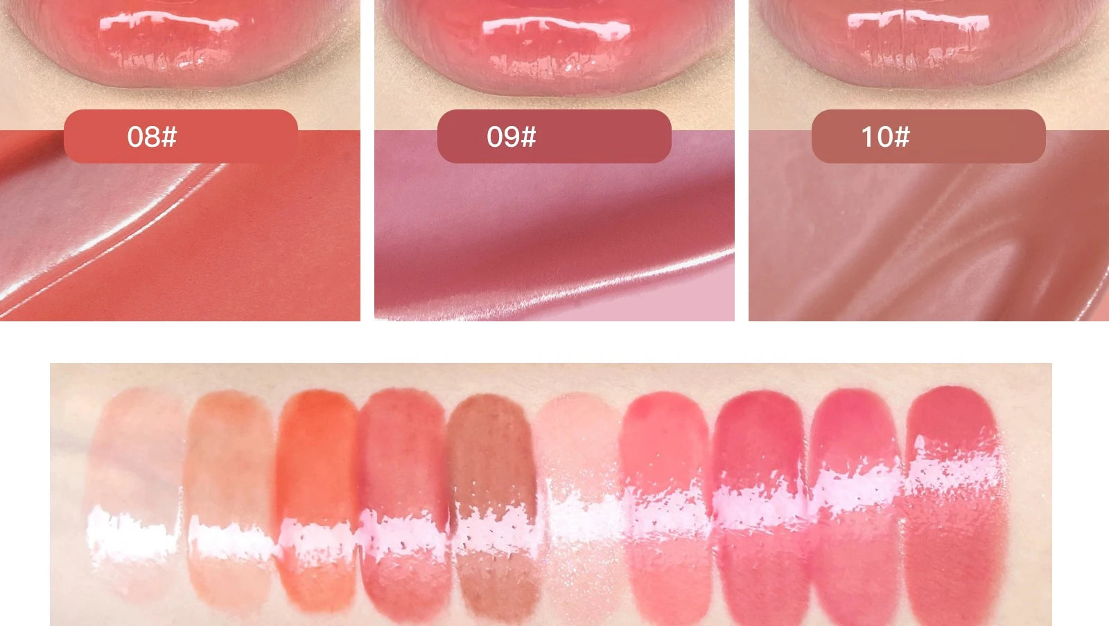10-Color Moisturizing Lip Gloss Palette - 29