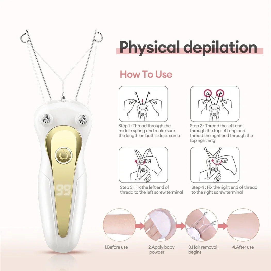 Electric Facial Hair Threading Epilator for Smooth Skin - 12