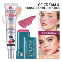 Color Correcting CC Cream and Sunscreen Blush Stick Duo