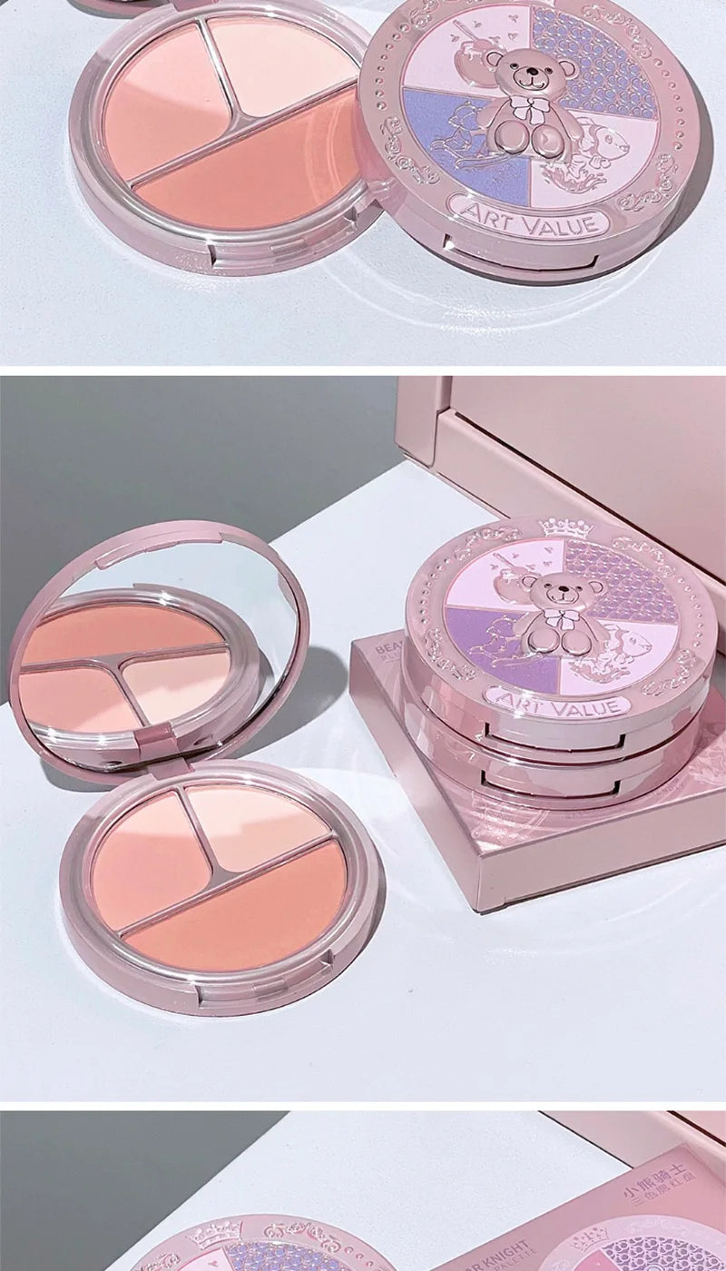 Bear Knight Trio Blush Palette for Flawless Makeup - 9