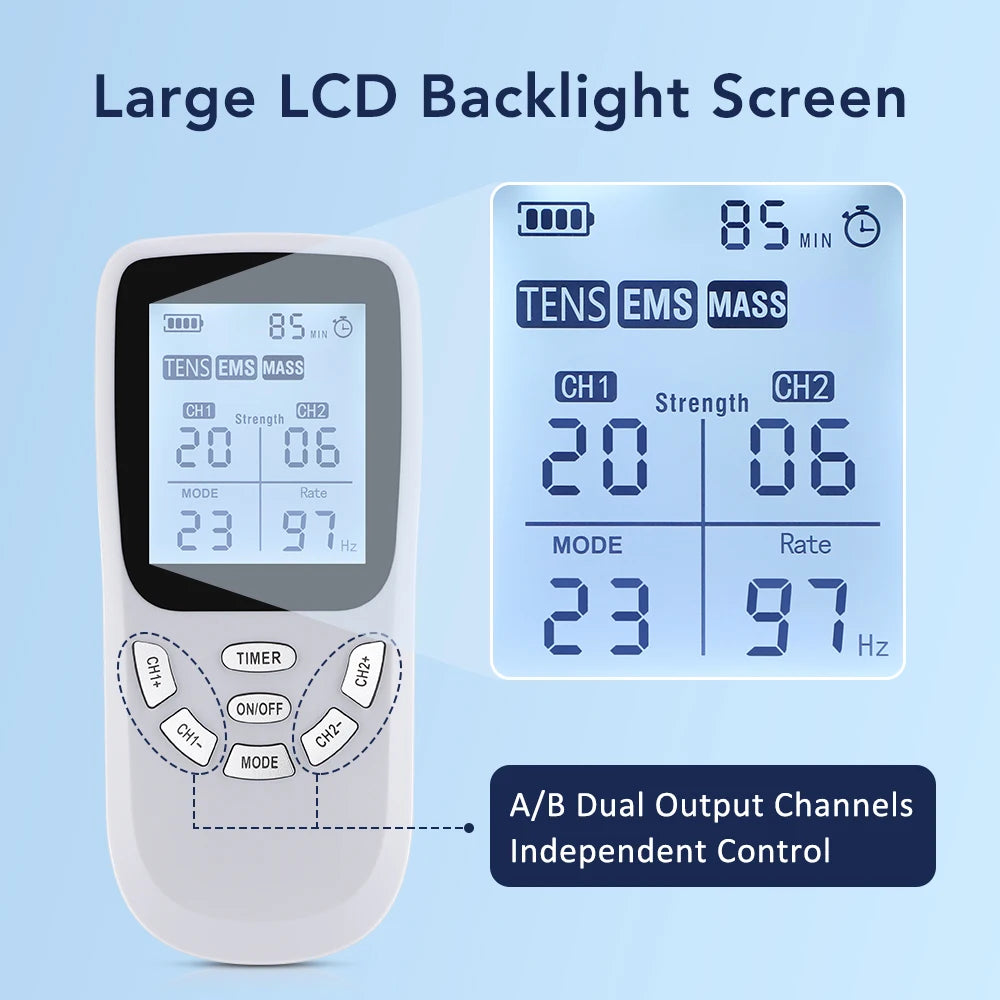 Dual-Channel TENS & EMS Muscle Stimulator for Pain Relief - 9