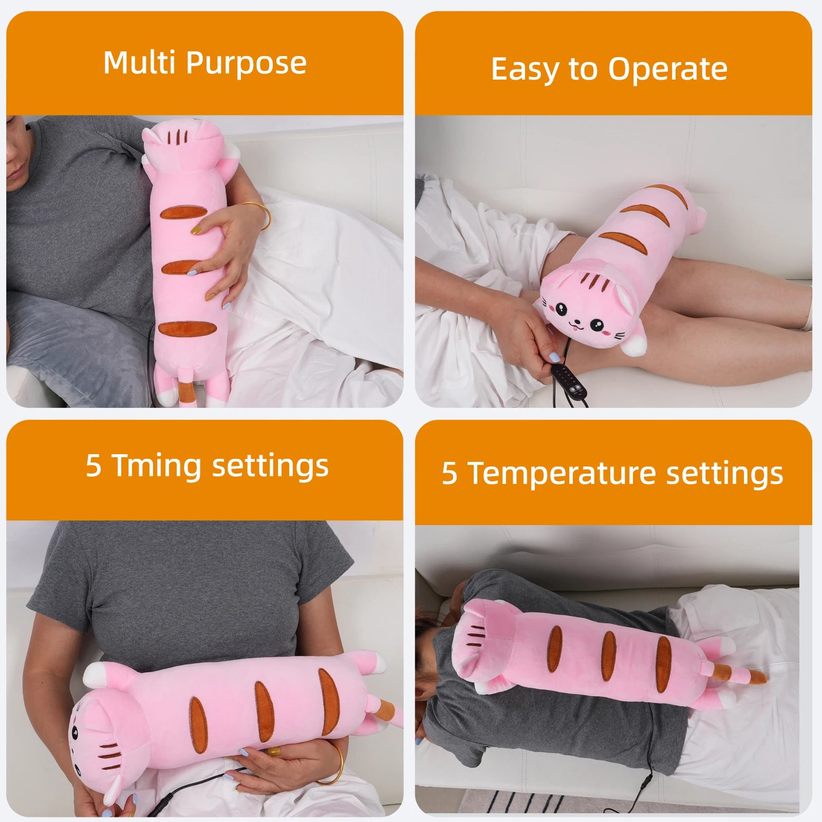 Cute Cat Heating Pad for Period Cramp Relief - 2