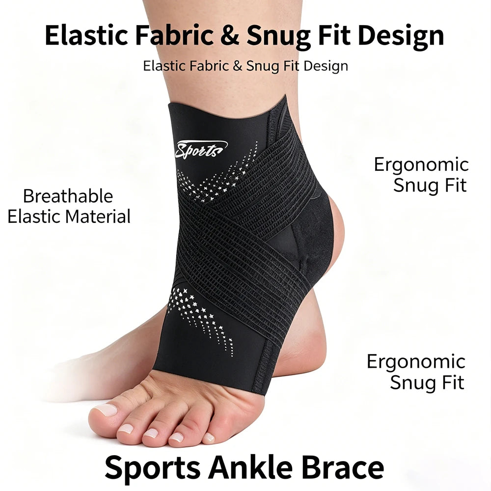 Adjustable Compression Ankle Support Brace for Pain Relief - 2