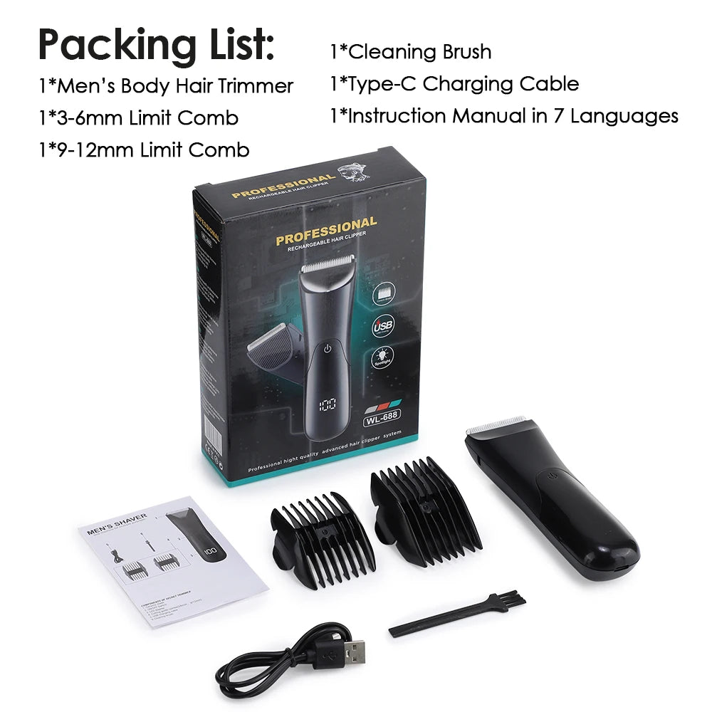 Electric Precision Body Hair Trimmer for Men - 10