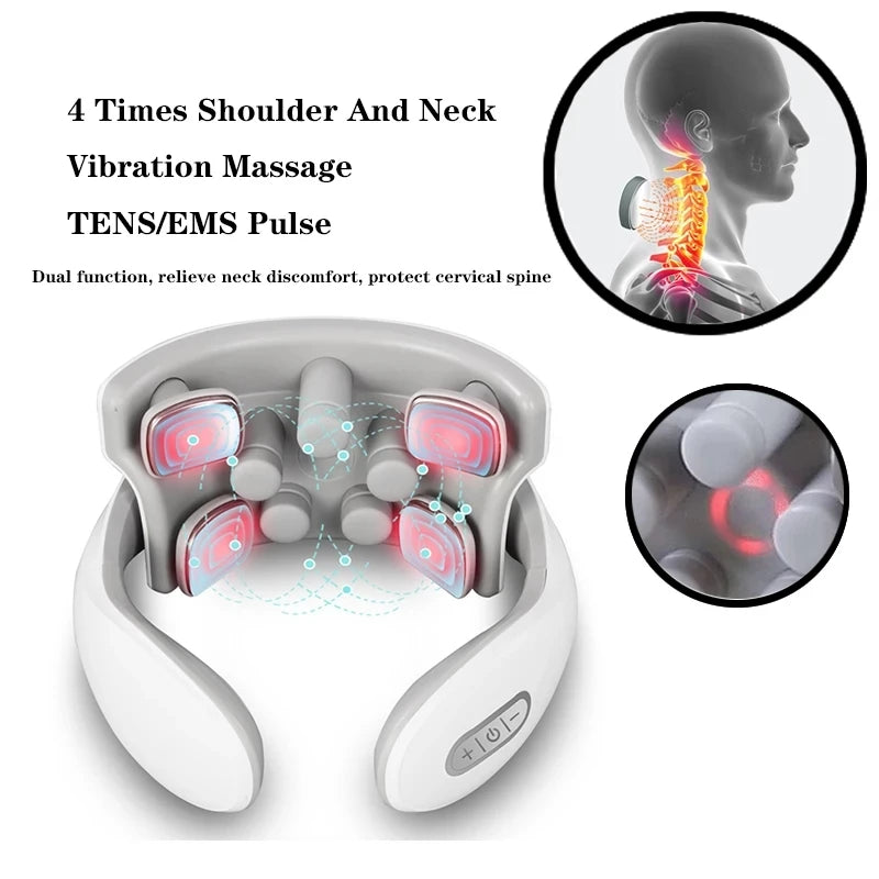 Smart Electric Neck Massager with Pulse and Heat - 4