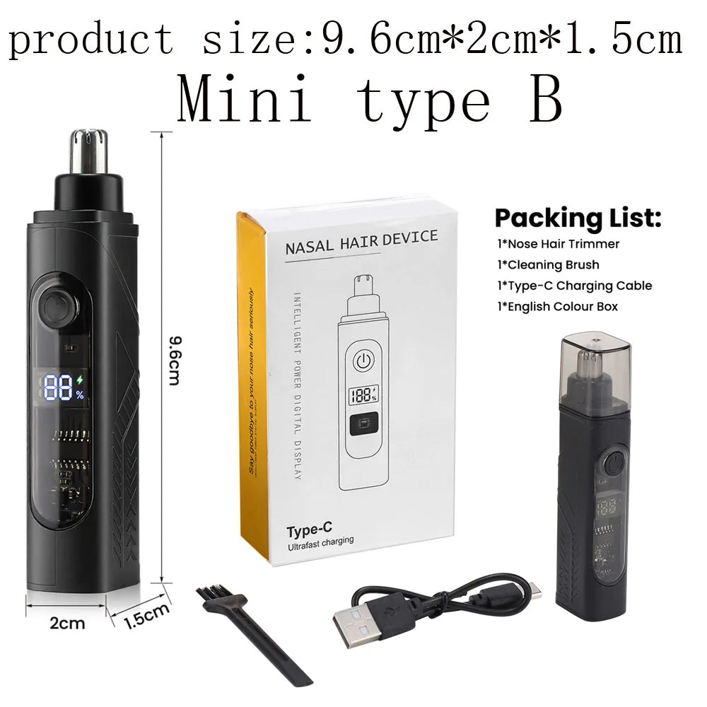 3-in-1 Rechargeable Electric Nose, Ear, and Eyebrow Trimmer Kit - 37