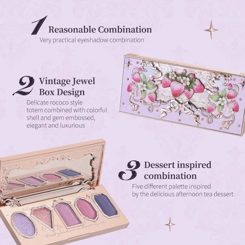 5-Color Shimmer and Glitter Eyeshadow Palette - 6