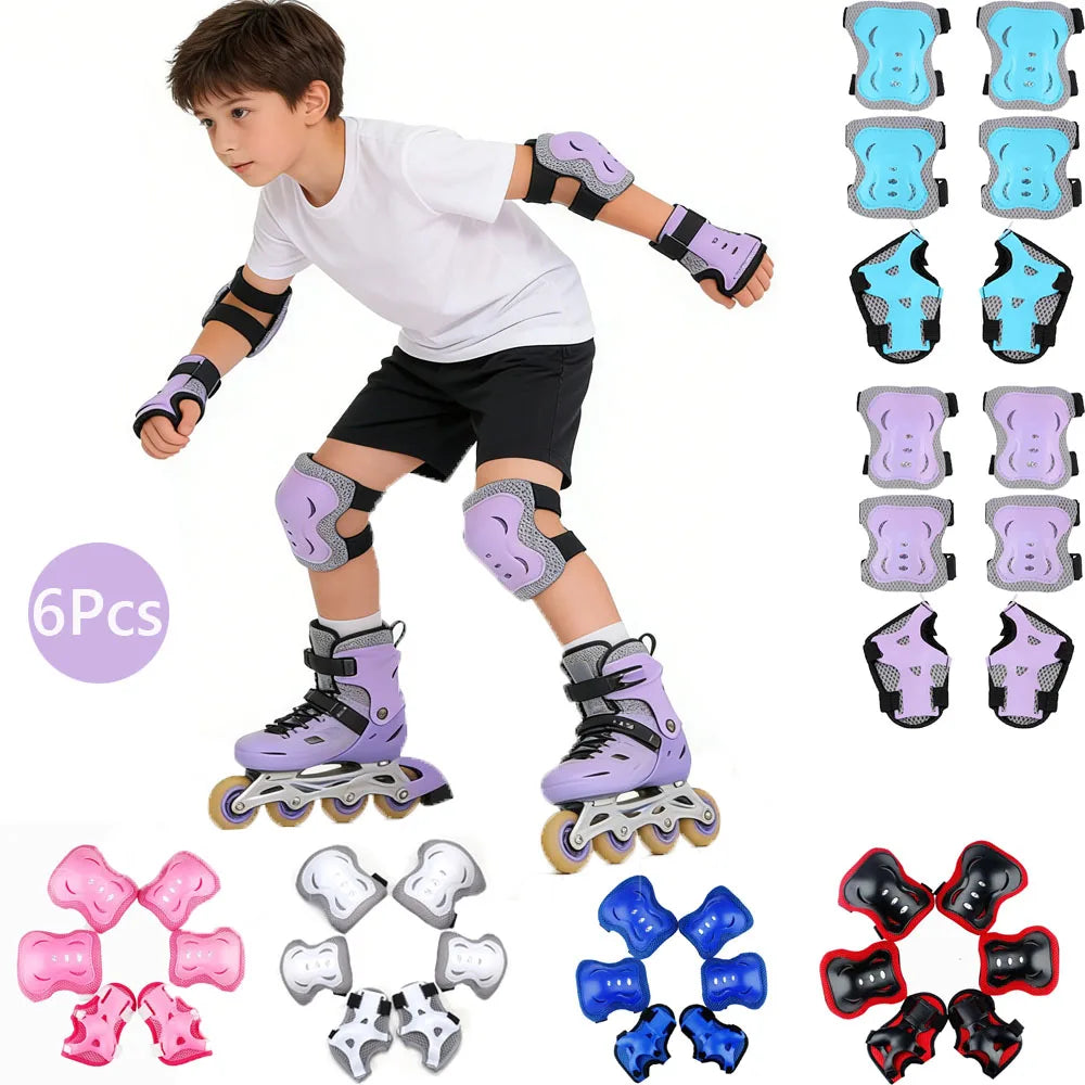 6-Piece Kids Protective Gear Set for Skating and Cycling - 1