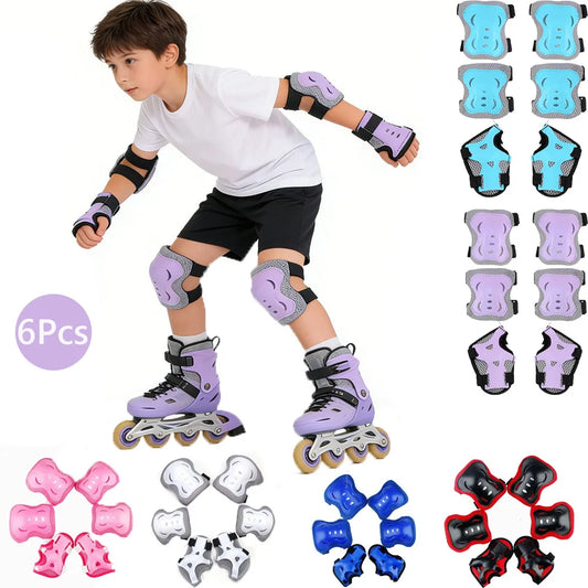 6-Piece Kids Protective Gear Set for Skating and Cycling