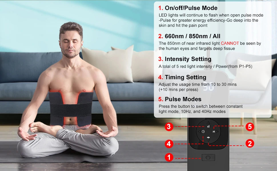Infrared Red Light Therapy Heating Pad for Full Body Pain Relief - 14
