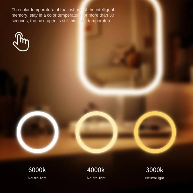 LED Vanity Mirror with 3-Color Adjustable Lighting - 4