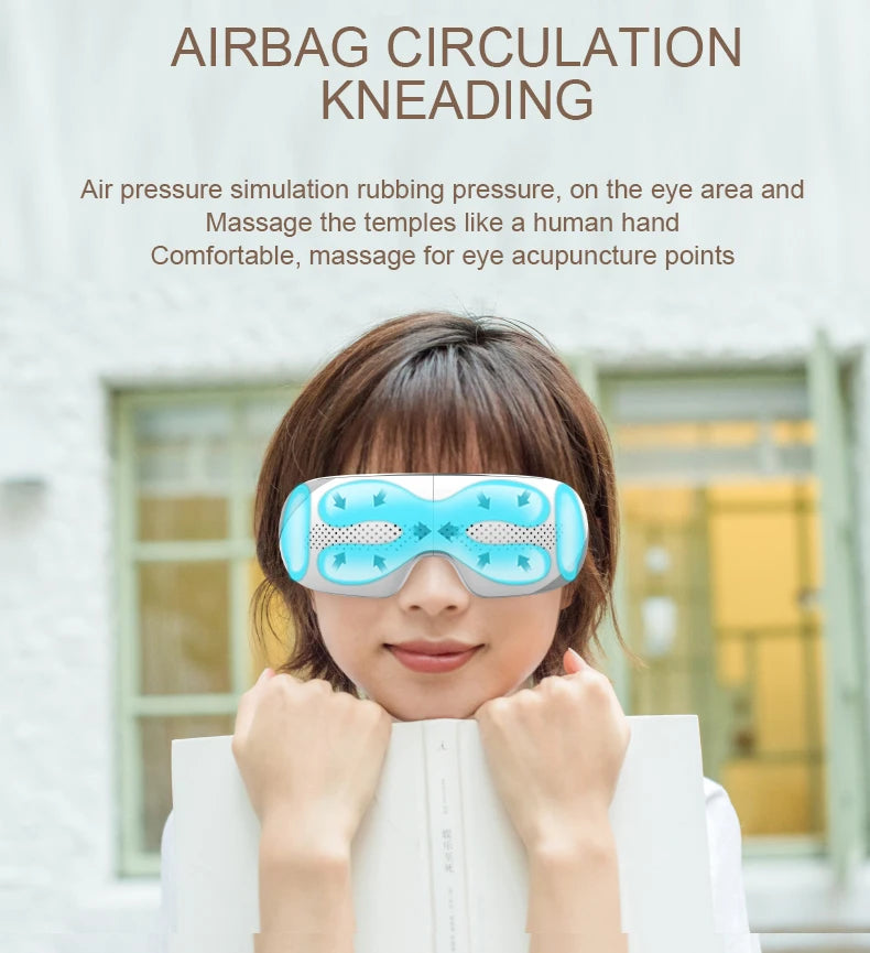 Portable Heated Eye Massager with Bluetooth for Stress Relief - 9