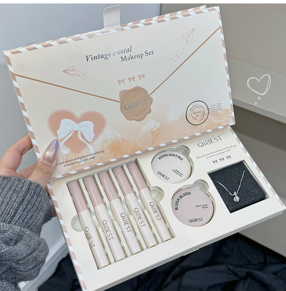8-Piece Vintage Style Makeup and Jewelry Gift Set - 18