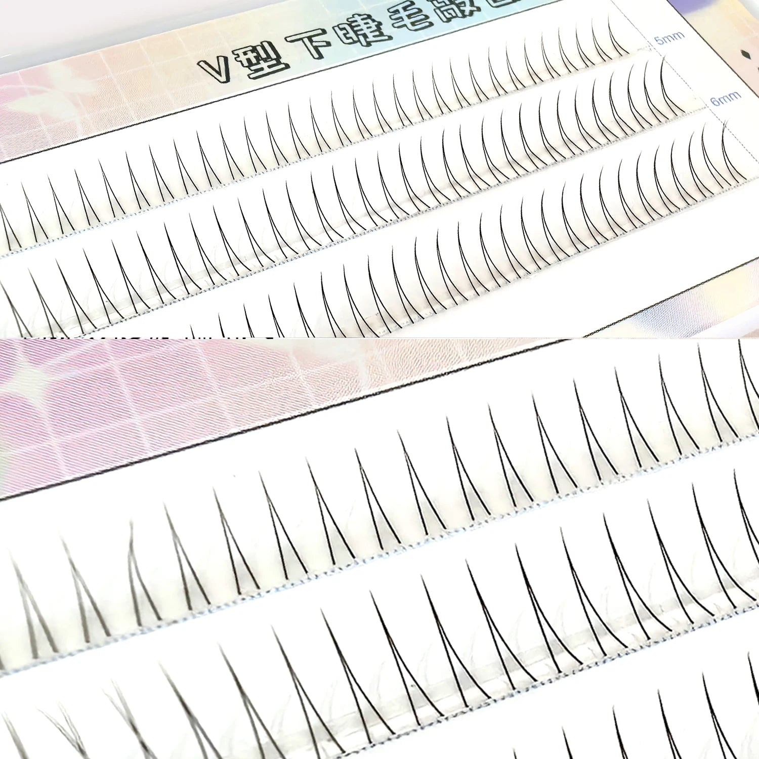 V-Shape Natural Lower Eyelash Clusters for Manga Eye Look - 3
