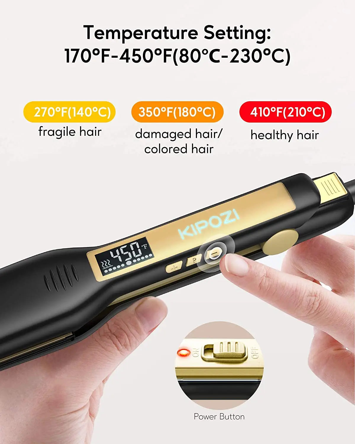 Professional Titanium Hair Straightener with Digital Display - 12