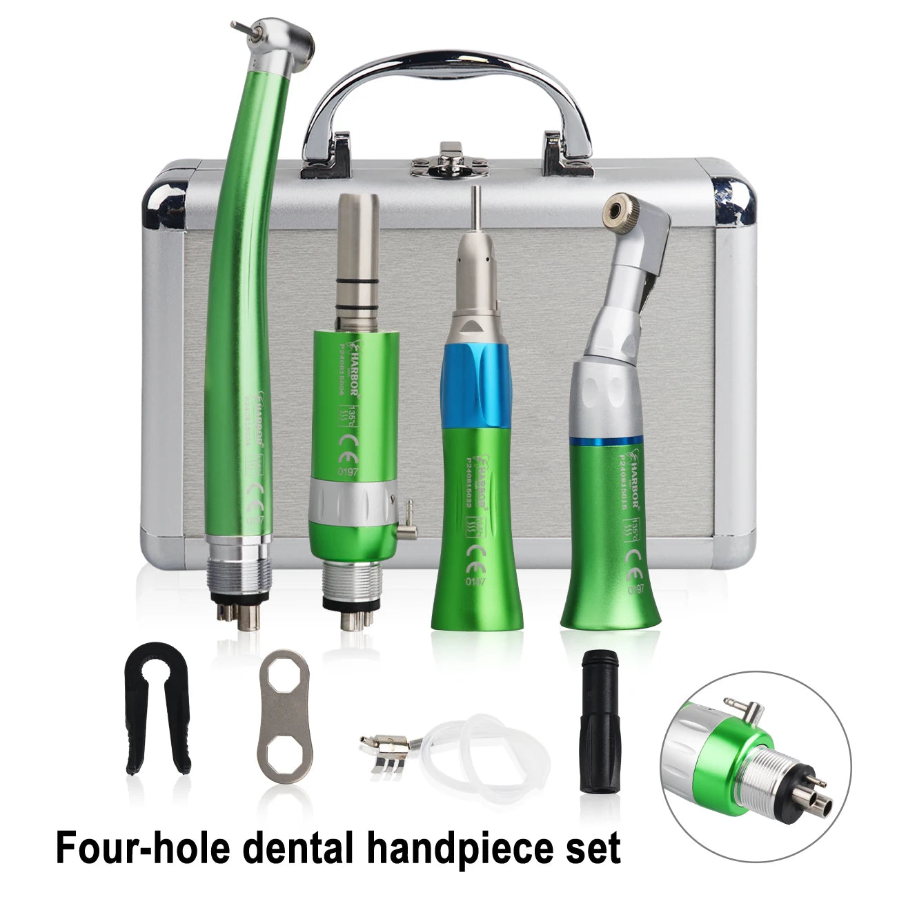 4-Piece Dental Handpiece Kit with Air Motor - 24