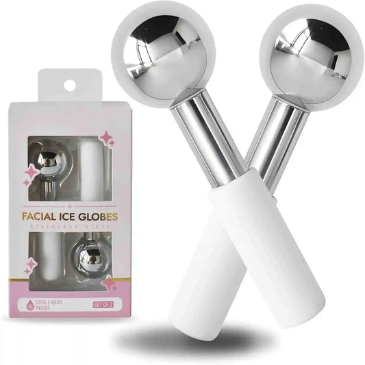 Stainless Steel Cooling Ice Globes for Facial Puffiness and Relaxation