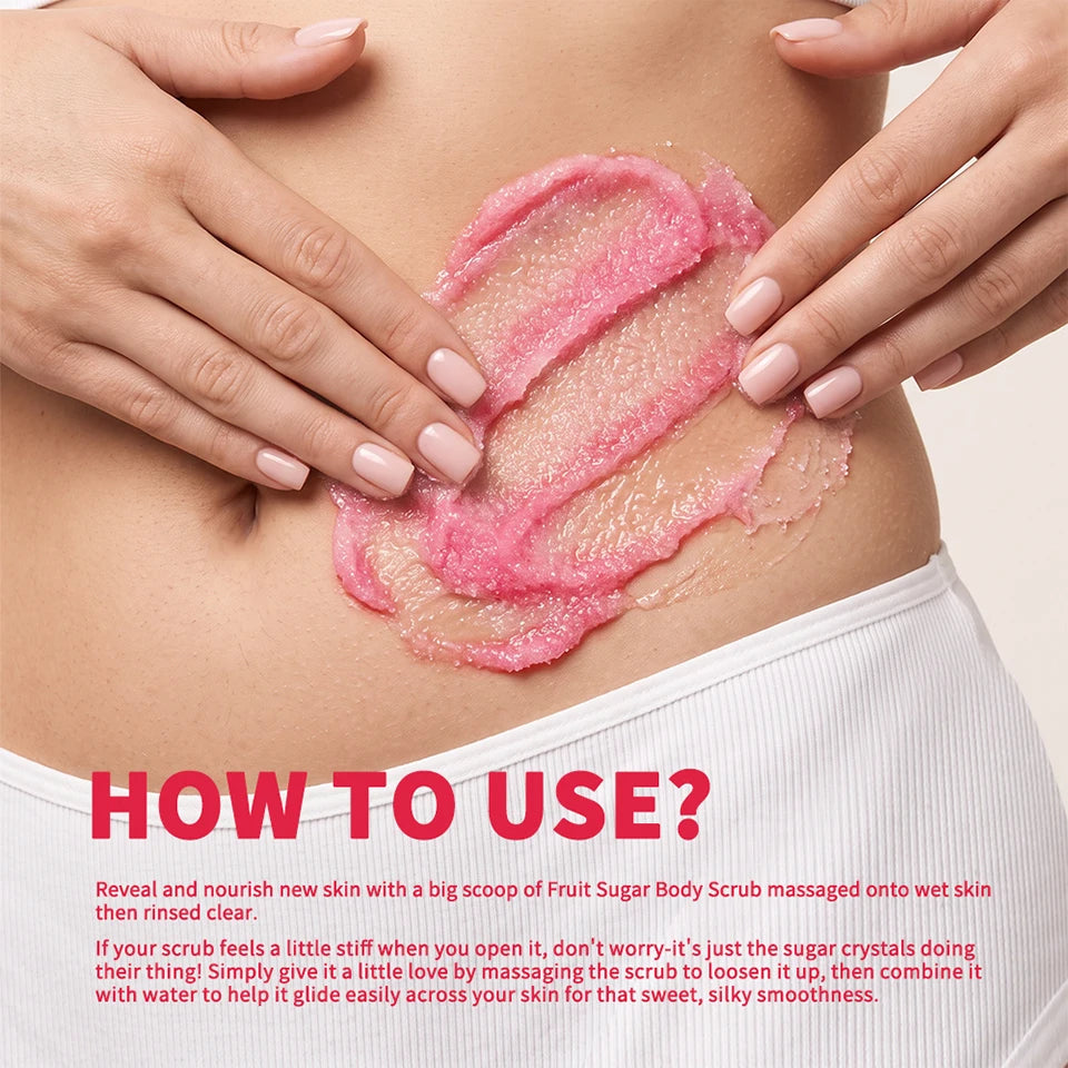 Raspberry Vanilla Sugar Body Scrub for Smooth Glowing Skin - 14