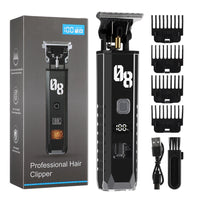 Professional Cordless Hair & Beard Trimmer with LED Display