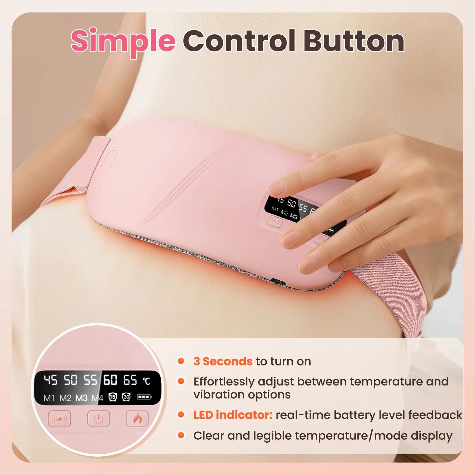 Portable Heated Massage Belt for Menstrual Cramp Relief - 10