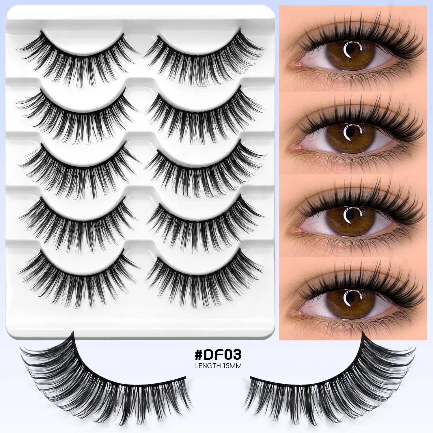 Natural Cat Eye Half Lashes with Invisible Band - 22