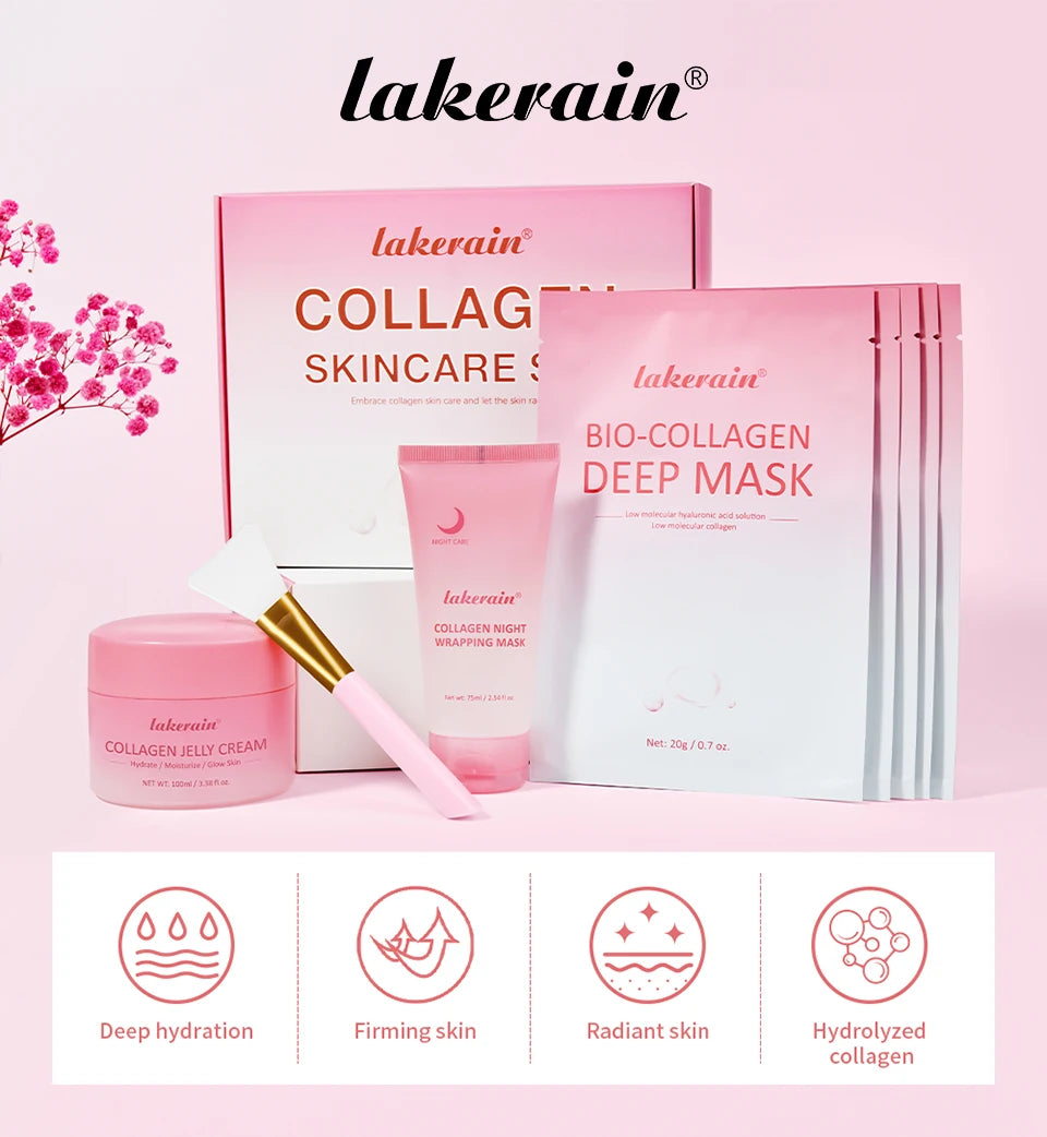Collagen Hydrating Face Skincare Set for Radiant Skin - 7