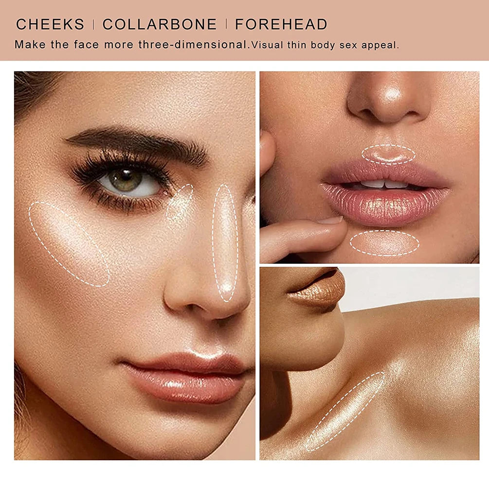 Creamy Face Highlighter and Contour Shimmer Stick - 3