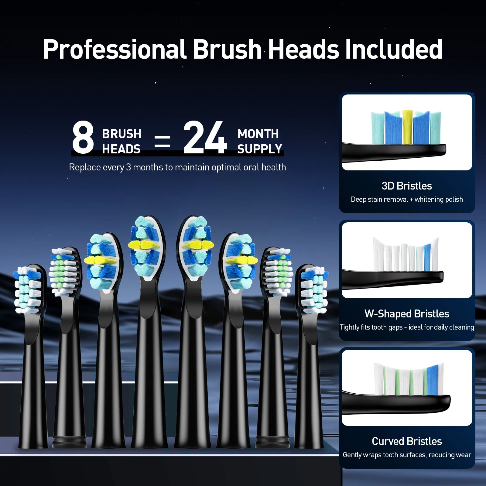 Ultrasonic Electric Toothbrush with 8 Brush Heads - 12