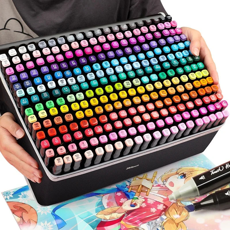 Professional Double-Sided Art Marker Set for Drawing and Sketching